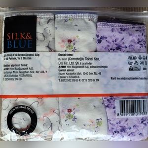New %95 cotton women slip panties-3 pcs.L-XL,Silk&Blue.